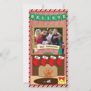 Cartes Pour Fêtes Annuelles Croire ・ Cette nuit avant Noël ・ 4 Stocking