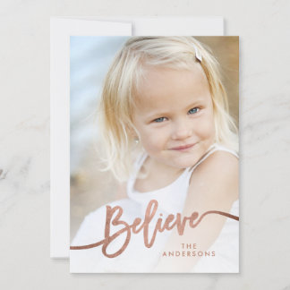 Cartes Pour Fêtes Annuelles Croire main Lettré Rose Gold photo