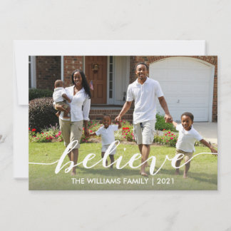 Cartes Pour Fêtes Annuelles Croire Script Famille de Noël Photo