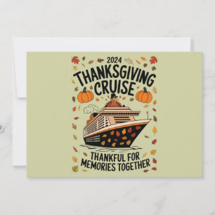 Cartes Pour Fêtes Annuelles Croisière de Thanksgiving 2024 Reconnaissant pour