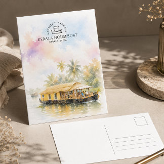 Cartes Pour Fêtes Annuelles Croisière paisible en houseboat au Kerala | Art de