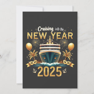 Cartes Pour Fêtes Annuelles Croisière pour le Nouvel An 2025 Eve Famille Équip