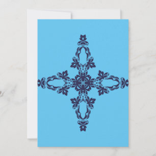 Cartes Pour Fêtes Annuelles Croix chrétienne avec ornement bleu