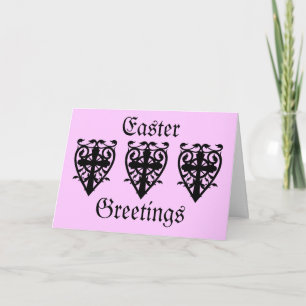 Cartes Pour Fêtes Annuelles Croix de cimetière et rose gothiques de Pâques de