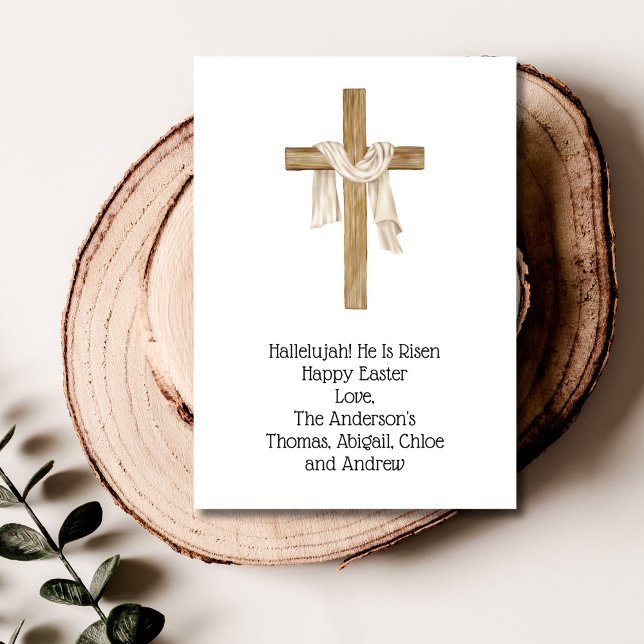 Cartes Pour Fêtes Annuelles Croix de Pâques Suaire religieux chrétien (Easter Cross Shroud Christian Religious Card Personalized Message)