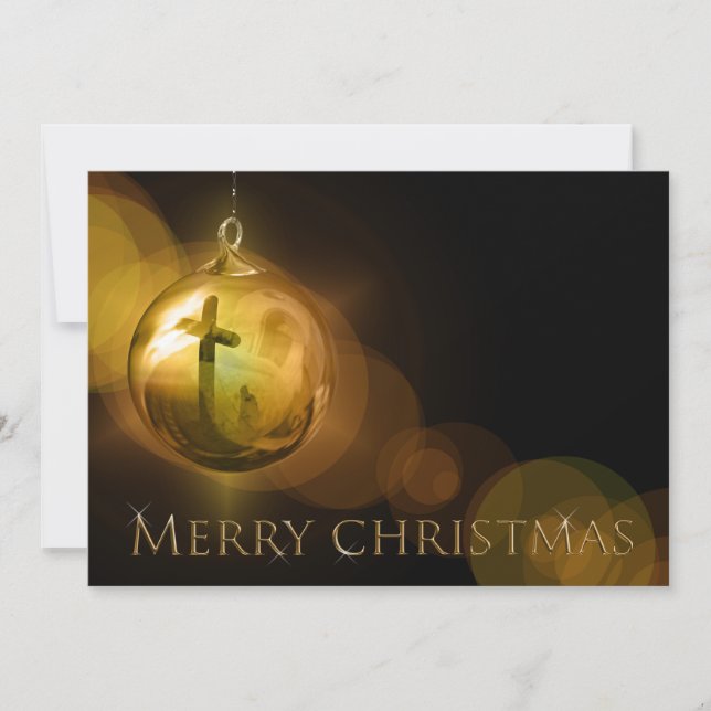 Cartes Pour Fêtes Annuelles Croix du Christ Ornament Réflexion Customisée (Devant)