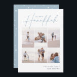Cartes Pour Fêtes Annuelles Croquis Cursive 6 Photo Collage Hanoukka<br><div class="desc">Partagez de la joie avec ces cartes de fin de année Hanoukka modernes avec 6 de vos photos préférées dans une grille de montage. "Happy Hanoukka" apparaît en haut dans le serif classique et le script cursif à main décontractée. Personnalisez avec votre nom de famille et l'année en bas à...</div>