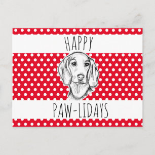 Cartes Pour Fêtes Annuelles croquis de dachshund dessiné à la main chiot chien