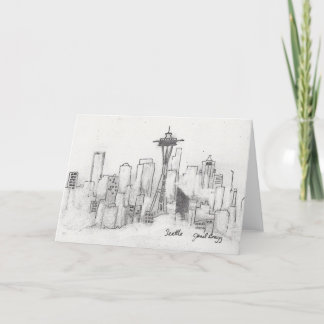 Cartes Pour Fêtes Annuelles Croquis de Seattle
