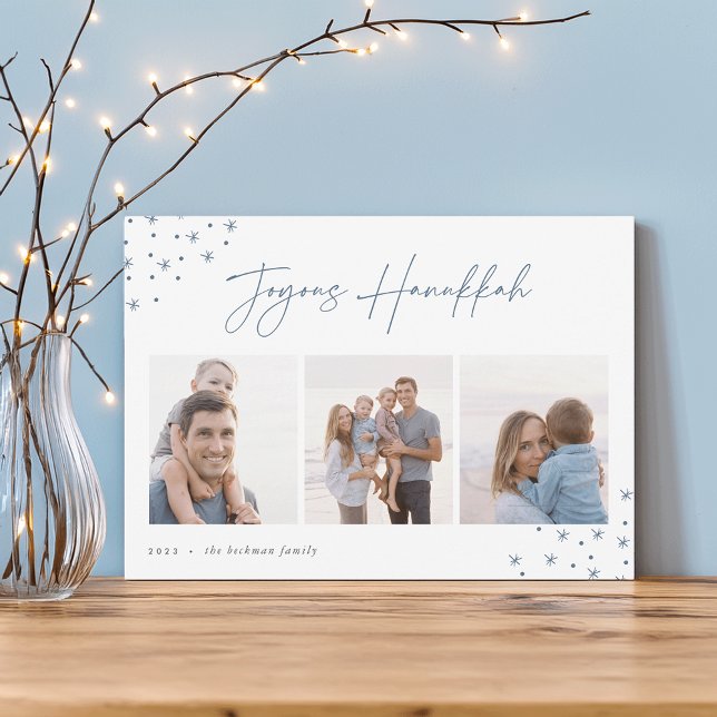 Cartes Pour Fêtes Annuelles Croquis joyeux | Hanoukka Photo Collage (Créateur téléchargé)