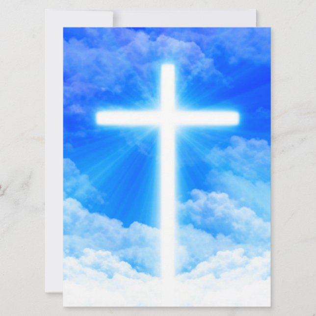 Cartes Pour Fêtes Annuelles Cross of Light Jesus Christ Customizable Christian (Devant)
