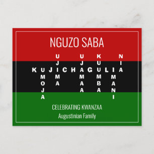 Cartes Pour Fêtes Annuelles Crossword NGUZO SABA Kwanzaa