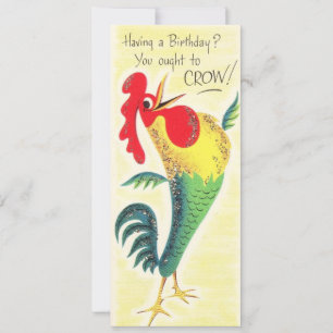 Cartes Pour Fêtes Annuelles Crow-coq d'anniversaire vintage!