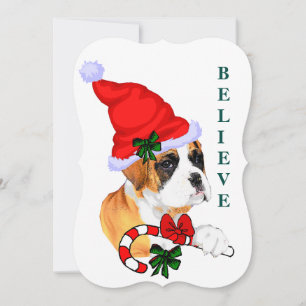 Cartes Pour Fêtes Annuelles Croyant de boxeur à Noël