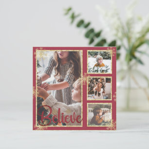Cartes Pour Fêtes Annuelles Croyez 4 Photo Flocons de Noël