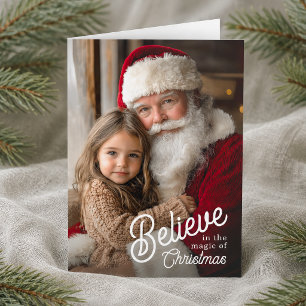 Cartes Pour Fêtes Annuelles Croyez à la Magie de Noël Photo Intégrale