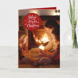 Cartes Pour Fêtes Annuelles Croyez à la magie de Noël Photo personnalisée