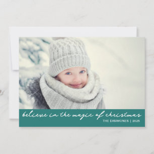 Cartes Pour Fêtes Annuelles Croyez En La Magie De Noël Photo Green