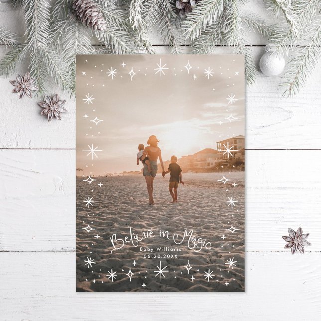 Cartes Pour Fêtes Annuelles Croyez en la photo de la famille magique (Créateur téléchargé)