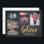 Cartes Pour Fêtes Annuelles Croyez Faux Gold Chalkboard Holiday Cinq photos<br><div class="desc">Croyez Faux Gold Chalkboard Holiday Cinq photos</div>