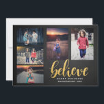 Cartes Pour Fêtes Annuelles Croyez Faux Gold Chalkboard Holiday Cinq photos<br><div class="desc">Croyez Faux Gold Chalkboard Holiday Cinq photos</div>