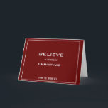 Cartes Pour Fêtes Annuelles Croyez La Magie De Noël Bourgogne<br><div class="desc">Croyez La Magie De Noël Bourgogne Carte Fête</div>