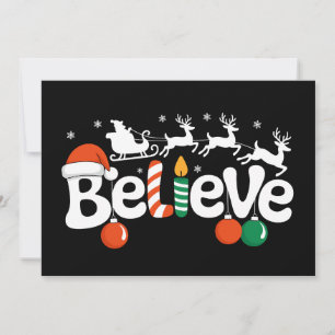 Cartes Pour Fêtes Annuelles Croyez le Sucre de canne de Noël Père Noël Sleigh