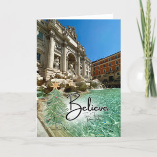 Cartes Pour Fêtes Annuelles Croyez Trevi Fontaine Italie Noël HolidayCard