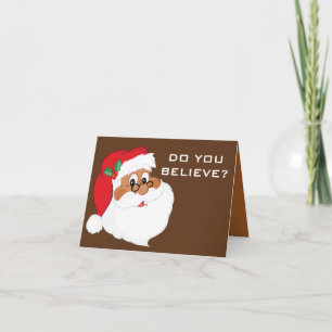 Cartes Pour Fêtes Annuelles Croyez-vous au Père Noël noir ?