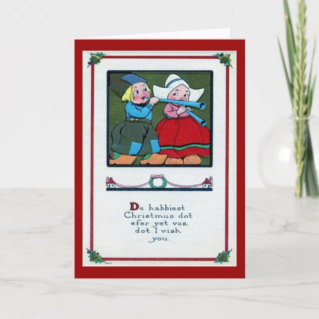 Cartes Pour Fêtes Annuelles Cru 1916 de salutation de Noël néerlandais (Devant)