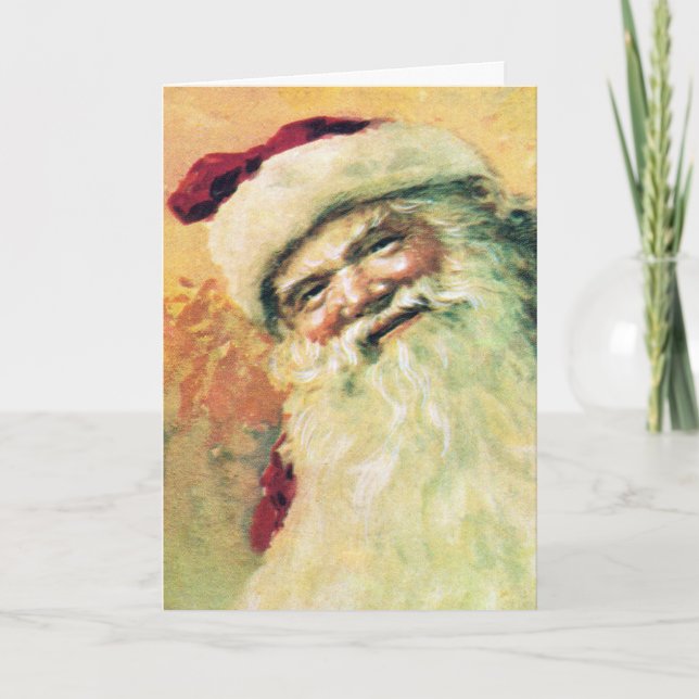 Cartes Pour Fêtes Annuelles Cru heureux de Joyeux Noël de Père Noël (Devant)