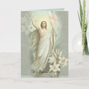 Cartes Pour Fêtes Annuelles Cru heureux de prêtre de résurrection de