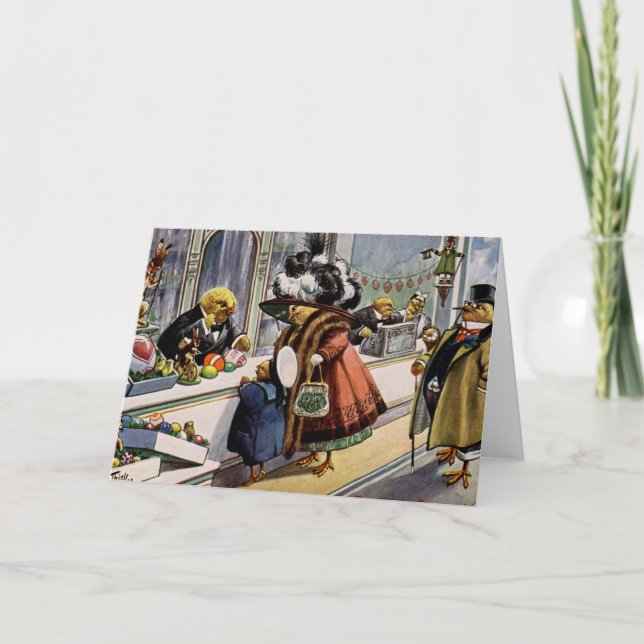Cartes Pour Fêtes Annuelles Cru - magasin d'oeuf de pâques, (Devant)