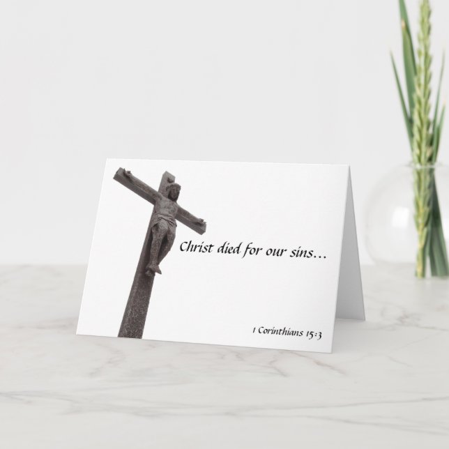 Cartes Pour Fêtes Annuelles Crucifix Christ est mort pour nos péchés I (Devant)