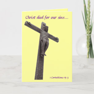 Cartes Pour Fêtes Annuelles Crucifix Christ est mort pour nos péchés IV