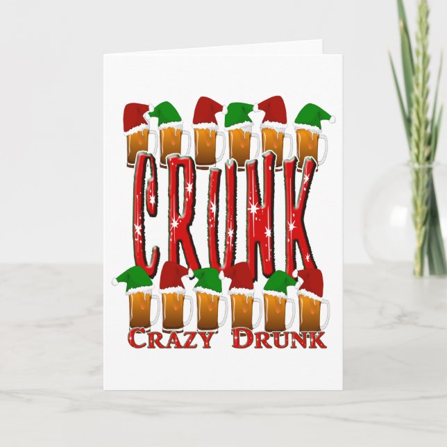 Cartes Pour Fêtes Annuelles CRUNK - Noël fou ivre (Devant)