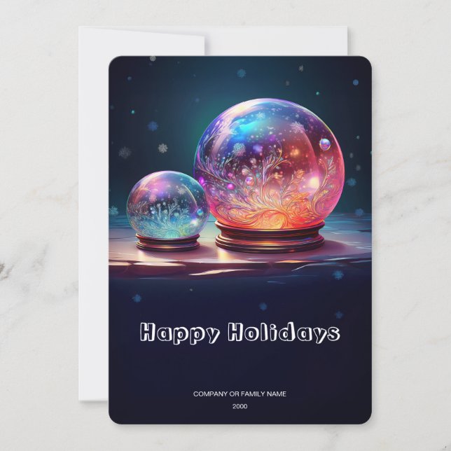 Cartes Pour Fêtes Annuelles Crystal Snowballs Christmas Holiday Card (Devant)