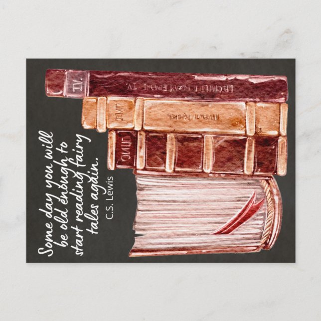 Cartes Pour Fêtes Annuelles CS Lewis Livres Lecture (Devant)