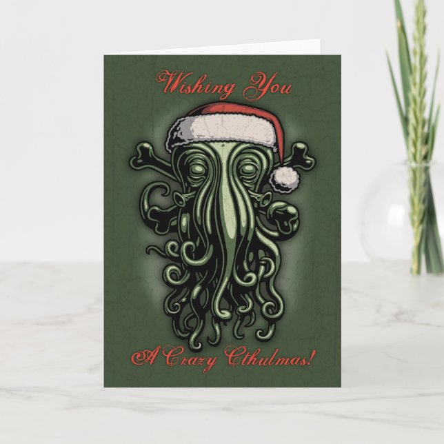 Cartes Pour Fêtes Annuelles Cthulhu Claus (Devant)