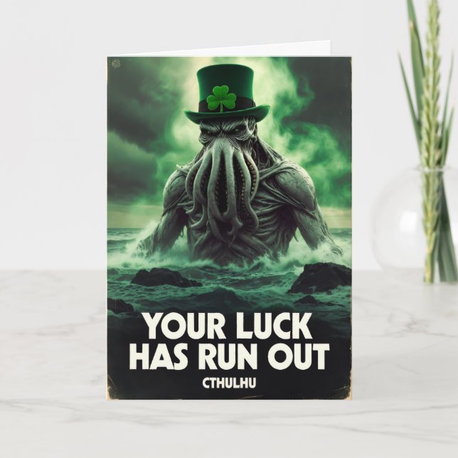 Cartes Pour Fêtes Annuelles Cthulhu Saint-Patrick Votre Chance A Tourné (Devant)
