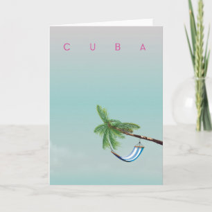 Cartes Pour Fêtes Annuelles Cuba Hammock Impression de vacances de style vinta