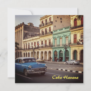 Cartes Pour Fêtes Annuelles Cuba Havana Vintage Classic Car Cityscape