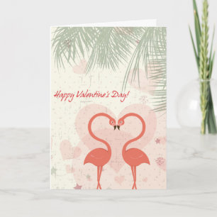 Cartes Pour Fêtes Annuelles cube flamingos valentios card