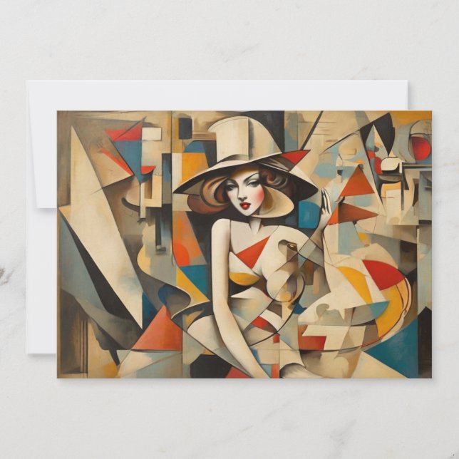 Cartes Pour Fêtes Annuelles Cubisme vintage Art Stylish Abstraction Toute Occa (Devant)