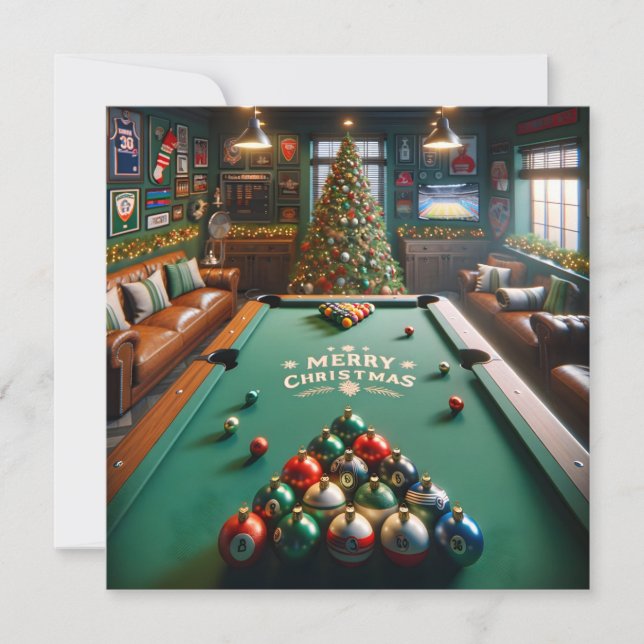 Cartes Pour Fêtes Annuelles Cue Sports Vacances Hustle (Devant)