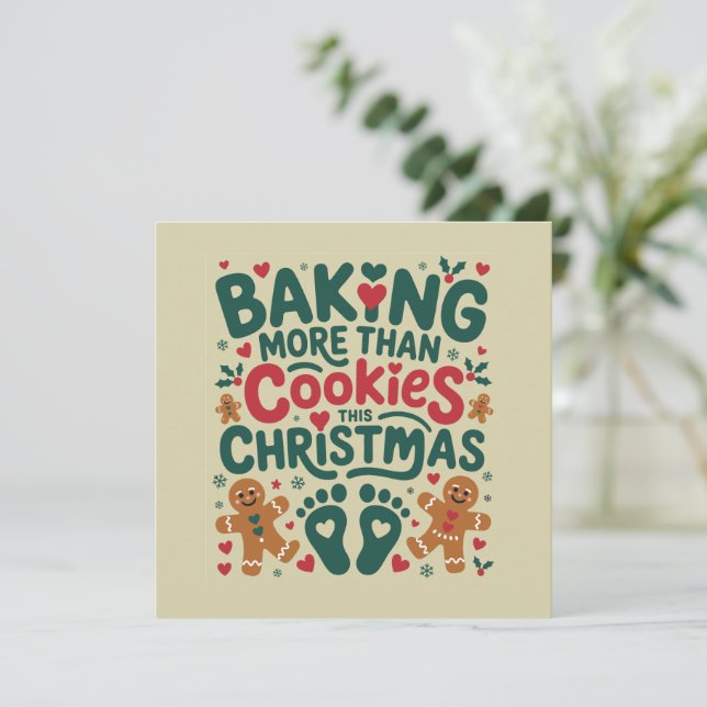 Cartes Pour Fêtes Annuelles Cuire plus que des biscuits ce Noël Grossesse  (Debout devant)