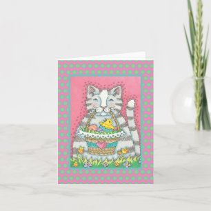 CARTES POUR FÊTES ANNUELLES CUISINE BLANCHE BLANCHE ET PÂTISSERIE, CHAT, VERSE