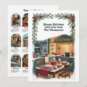 Cartes Pour Fêtes Annuelles Cuisine de Fêtes Famille Noël Bilan de l'année