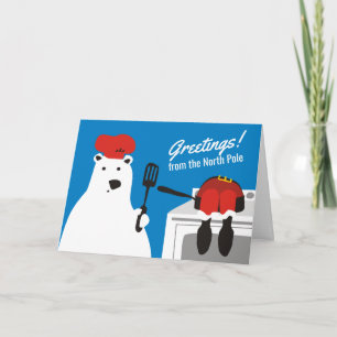 Cartes Pour Fêtes Annuelles cuisine père Noël humour de Noël