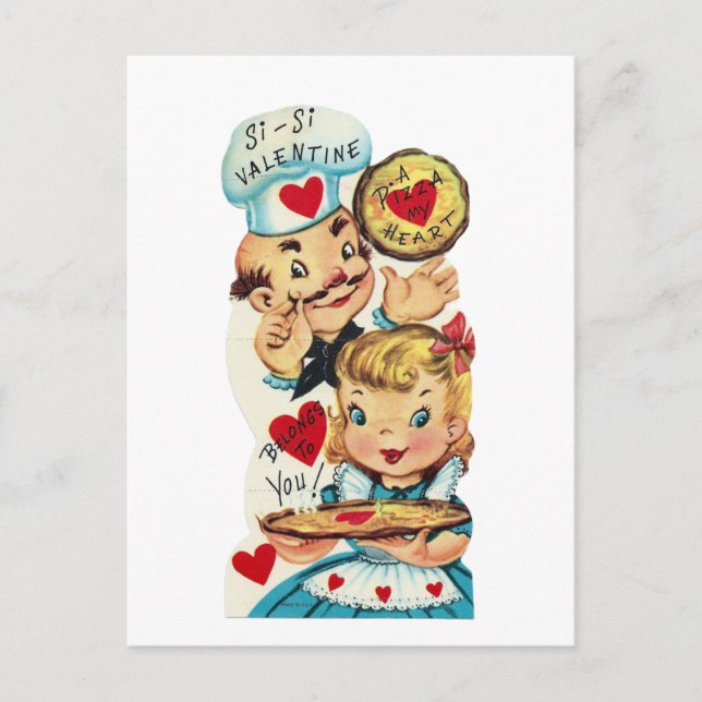 Cartes Pour Fêtes Annuelles Cuisine rétro vintage Valentine (Devant)